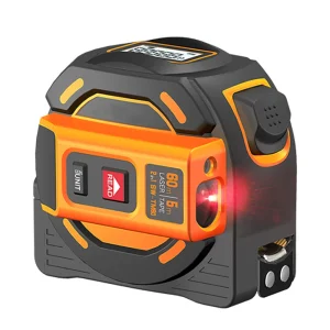 2-in-1 Digital Laser Tape 60M Rangefinder Distance Measure Tool Battery Powered