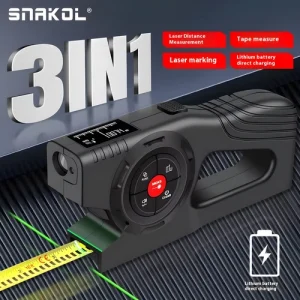 3-in-1 Digital Laser Tape Measure – Electronic Range Finder with OLED Display